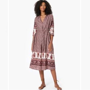 NEW Xirena Cotton Silk Blend Printed Joni Dress in Henna